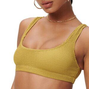 Good American Always Fits Scoop Bikini Top - Dirty Olive - Sz 1/2